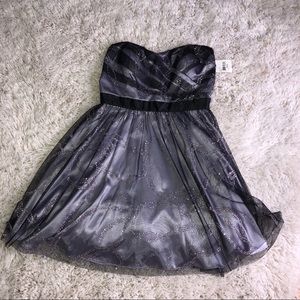 Short purple formal dress  |  m x i